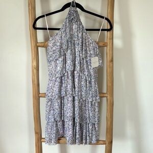 ALTAR’D State Pink, Purple Multicolor Tired Halter Neck Floral Dress size Small